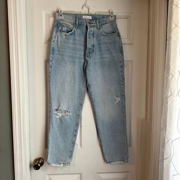 Betro Simone Size 29 Light Wash Distressed Button Fly Ankle Denim Jeans - Picture 1 of 7